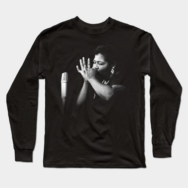 Big Mama's Blues Elegance Tee Capturing the Raw Emotion and Trailblazing Spirit of Big Mama's Music Long Sleeve T-Shirt by Hayes Anita Blanchard